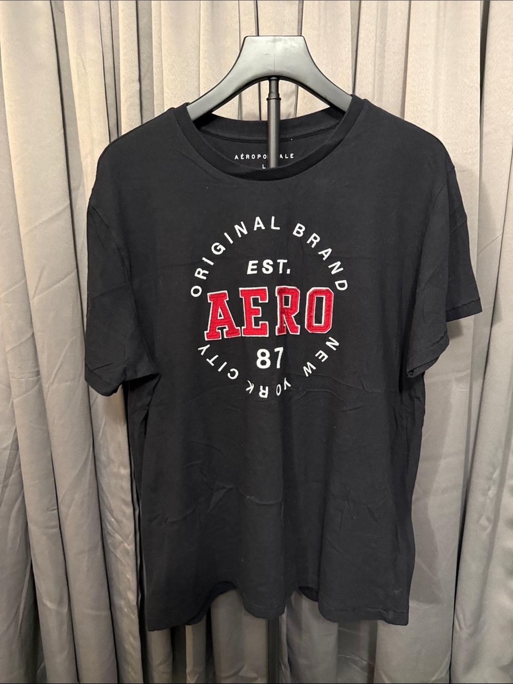 Aeropostale Black Tee with Red Logo